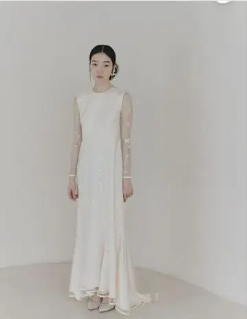 kaene 화이트 웨딩 드레스 레이스 머메이드 드레스 사전 촬영 드레스