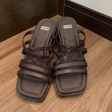 APOM 아퐁 브라운 샌들 37 뮬 브라운 23.5 신발