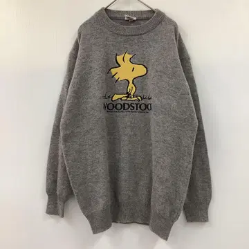 PEANUTS 우드스탁 긴팔 스웨터 맨투맨 캐릭터 로고 80s