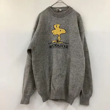 PEANUTS 우드스탁 긴팔 스웨터 맨투맨 캐릭터 로고 80년대