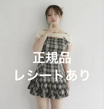 정품 안드 마리 andmary Karen check mini dress