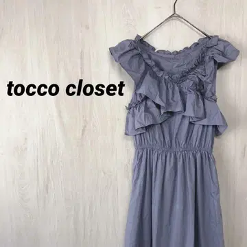 tocco closet 프릴이 달린 크로스 카슈쿨 맥시 원피스