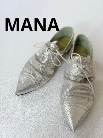 MANA 마나 드레스 슈즈 골드 여성용 37 M 밑창 블루