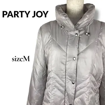 PARTY JOY 라이트 그레이 다운 코트 자켓 광택감 여성용