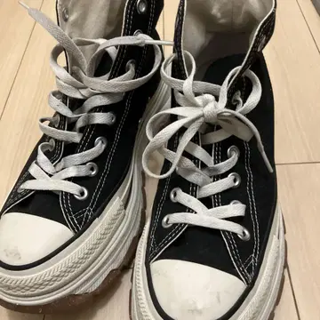 CONVERSE ALL STAR 블랙 하이컷 스니커즈 트렉 웨이브