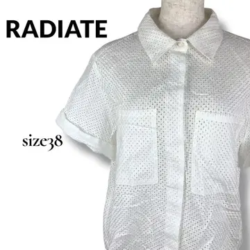RADIATE 라디에이트 시스루 니트 화이트 반팔 셔츠 블라우스 38