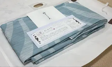 메시마세 하나 오미 지미 여름 기모노 블루 긴 소매