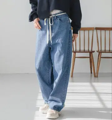 LOWRYSFARM 허리 끈 루즈 데님 252609