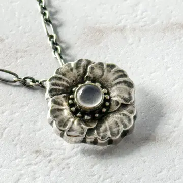 GEORG JENSEN 648 문스톤 실버 목걸이 925