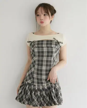 안드 마리 Karen check mini dress 미사용 새상품