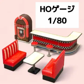 HO 게이지 1/80 다이너 세트 미니어처 피규어 1/64보다 작음