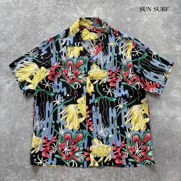 SUN SURF] KAMEHAMEHA 선 서핑 알로하 셔츠 레이온