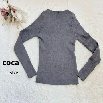 coca 코카 리브 니트 L 그레이 긴팔 보트넥 타이트 심플