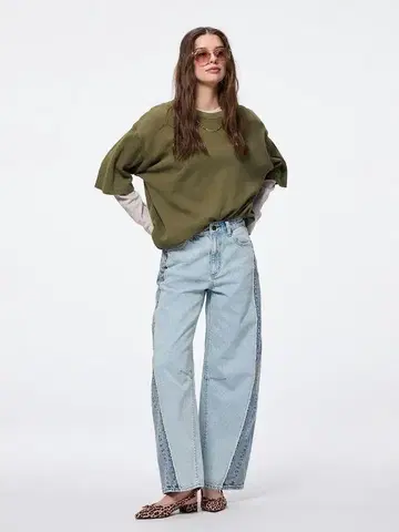 지유 투톤 배럴 청바지 XL