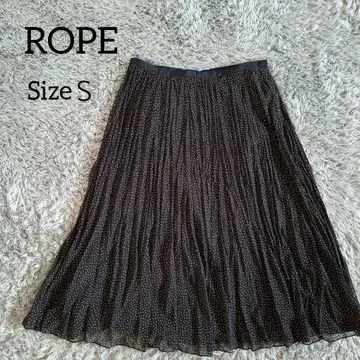 ROPE 블랙 도트 무늬 미디 스커트 S 미사용품