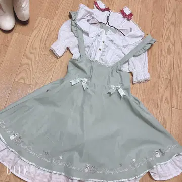 아마벨 고양이 귀 블라우스 고양이 스커트 세트