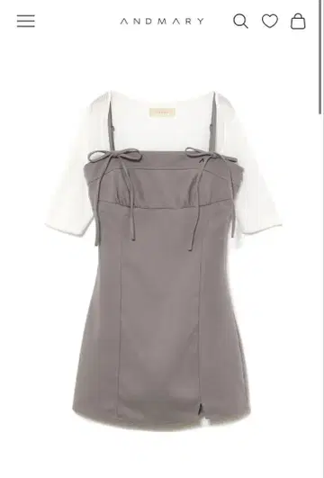 andmarry Baby slit mini dress 그레이