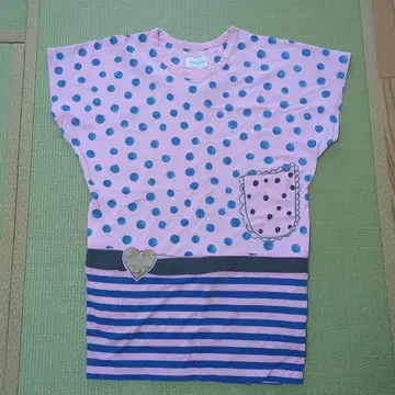 TSUMORI CHISATO 도트 스트라이프 오버 티셔츠