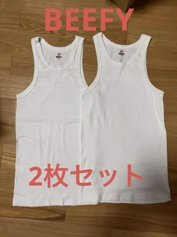 Hanes BEEFY 탱크탑 L 사이즈 화이트 헤인즈