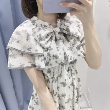 evelyn 오리지널 꽃무늬 케이프 op 원피스