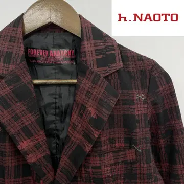 h.NAOTO 에이치 나오토 아나키 체크 자켓 스컬 S~M 상당