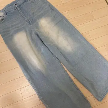 배기 데님 빈티지 가공 허리 41