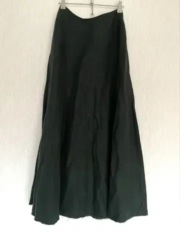 블루 버드 블루 버드 플레어 스커트 M 다크 그린 린넨