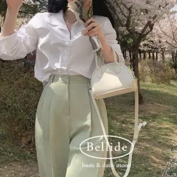 와이드 슬랙스 민트