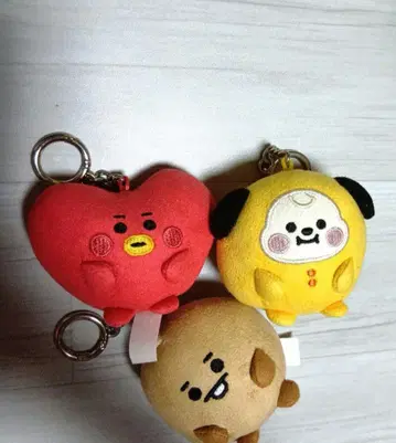 BTS 폼폼 마스코트 키링 3개 세트