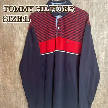 TOMMY HILFIGER 타미힐피거 긴팔 피케 셔츠 네이비 L
