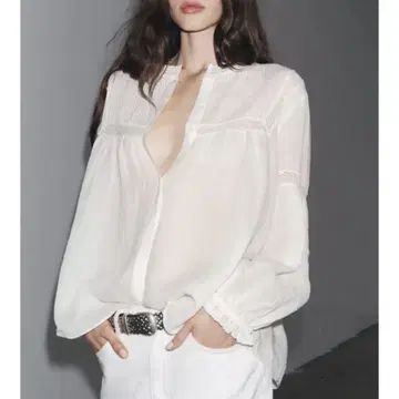 자라 로맨틱 라미 셔츠 XS
