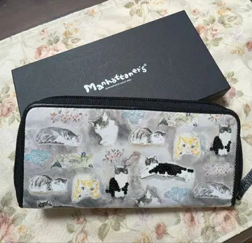 Manhattaner's 고양이 패턴 장지갑 미사용 새상품