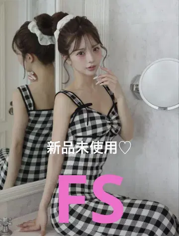 darich 다리치 깅엄 자카드 니트 롱 원피스 블랙