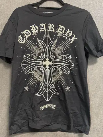 ED HARDY 크로스 디자인 티셔츠 블랙