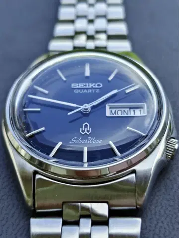 세이코 SEIKO 실버 웨이브 컨디션 최상 앤티크 배터리 새상품