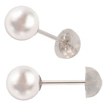 6mm 펄 귀걸이 실버 소재