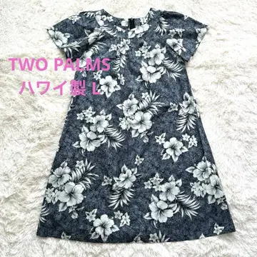 TWO PALMS 알로하 원피스 하이비스커스 패턴 루즈핏 L