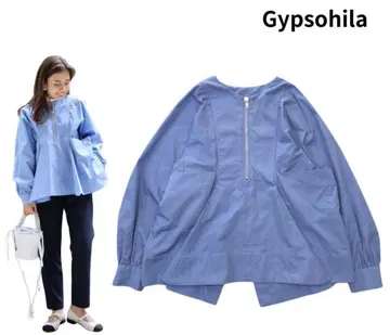 지프소히라 지퍼 블라우스 블루