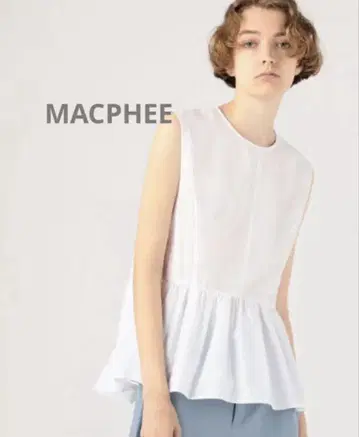 새상품 MACPHEE 페플럼 블라우스 화이트 36