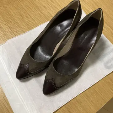 다크 브라운 스웨이드 스틸레토 하이힐 37
