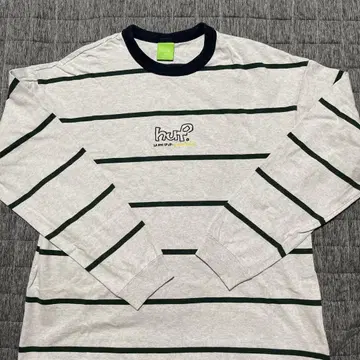 HUF 티셔츠 DROP OUT STRIPE CREW ASH GRAY M