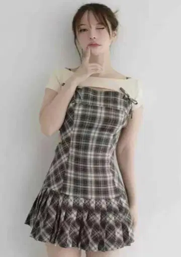 ANDMARY 앤드 마리 Karen check mini dress