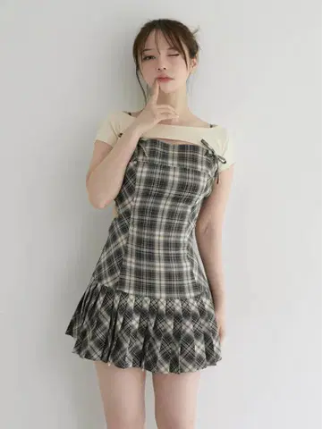 ANDMARY 앤드 마리 Karen check mini dress
