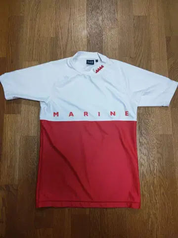 muta MARINE 모크 셔츠 사이즈 4 화이트/레드 무타 마린