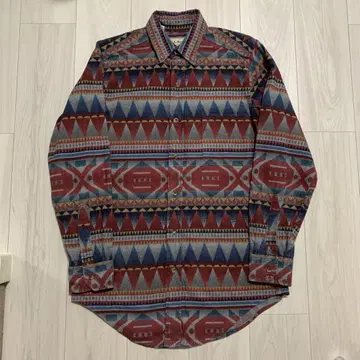 90's l.l.bean 샤모어 크로스 셔츠 네이티브 무늬