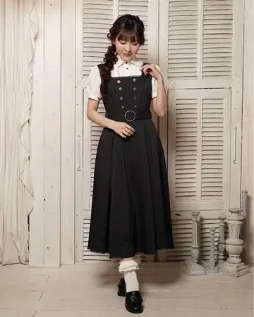 시마무라 쿠라로리 쿠루미 마린 아카데미아 오버롤 스커트 네이비 M