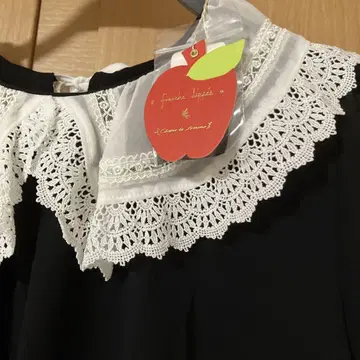프랑슈리페 레이스 옷깃 블랙 쉬폰 블라우스 M