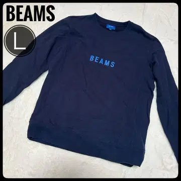 빔즈 BEAMS 네이비 로고 맨투맨 L