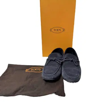 TOD'S 네이비 스웨이드 로퍼 드라이빙 슈즈