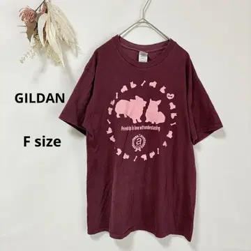 길단 GILDAN 애견가 프린트 티셔츠 반팔 F 레드 강아지
